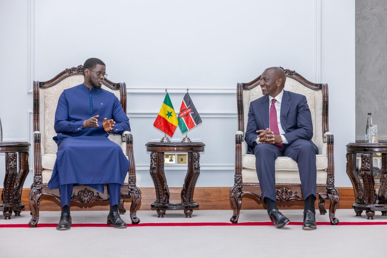 File image of President  William Ruto with Senegalese President Diomaye Faye at State House.